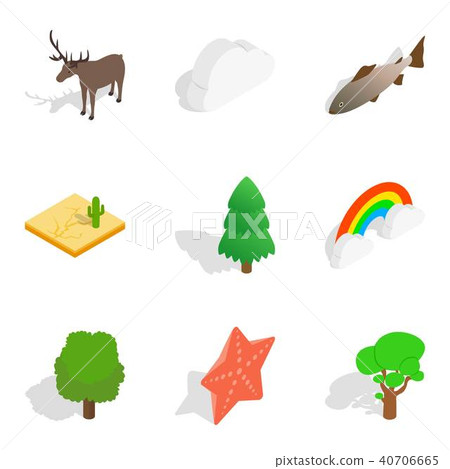 Zoological icons set, isometric style Zoological icons set, isometric style 40706665