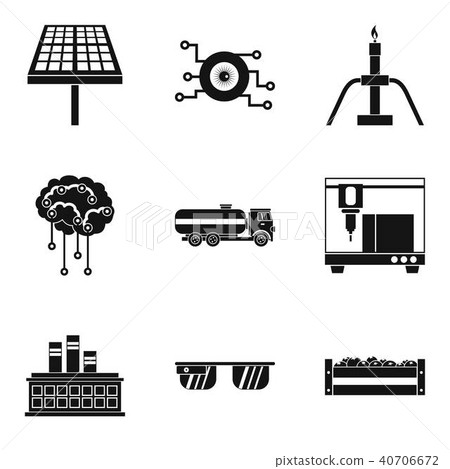 Effort icons set, simple style Effort icons set, simple style 40706672