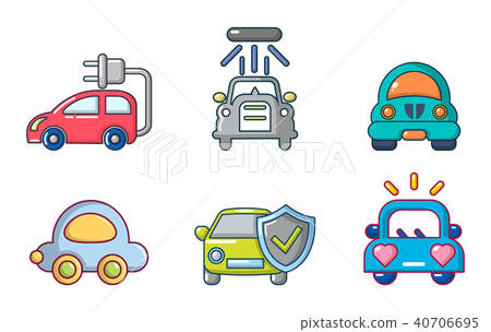 Car icon set, cartoon style Car icon set, cartoon style 40706695