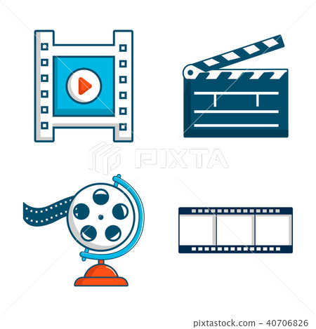 Video file icon set, cartoon style 40706826