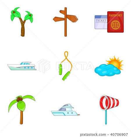 Free time icons set, cartoon style 40706907