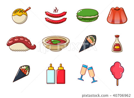 Food icon set, cartoon style 40706962
