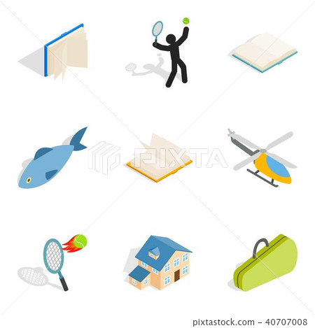 Business entertainment icons set, isometric style 40707008