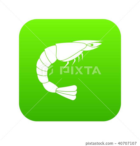 Fresh sea shrimp icon digital green Fresh sea shrimp icon digital green 40707107