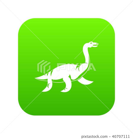 Elasmosaurine dinosaur icon digital green Elasmosaurine dinosaur icon digital green 40707111