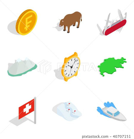Absence icons set, isometric style 40707151