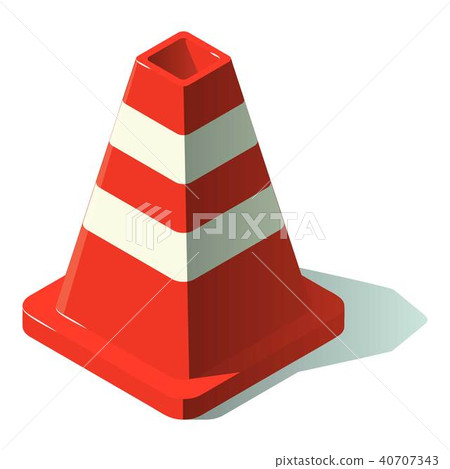 Construction cone icon, isometric style 40707343