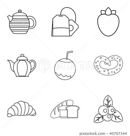 Vegan menu icons set, simple style 40707344
