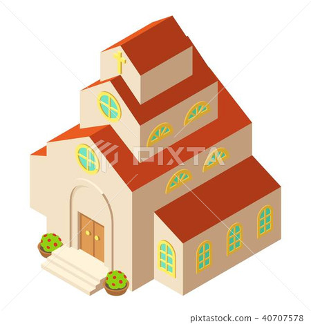 Catholic church icon, isometric style Catholic church icon, isometric style 40707578
