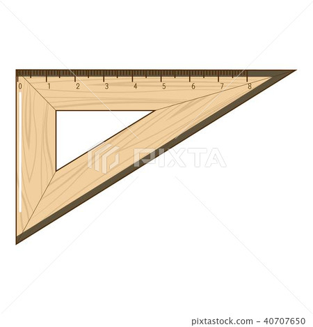 Wooden ruler icon, cartoon style Wooden ruler icon, cartoon style 40707650