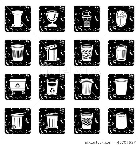 Trash can icons set grunge vector 40707657