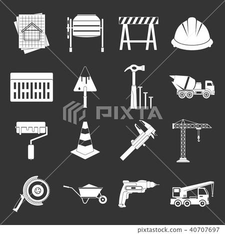 Architecture Icons set grey vector Architecture Icons set grey vector 40707697