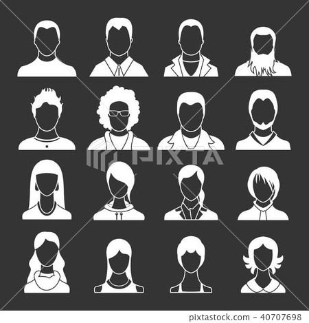 Avatars set grey vector Avatars set grey vector 40707698