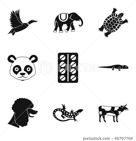 Medicine for animal icons set, simple style 40707704