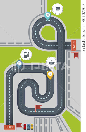 Road icon, flat style Road icon, flat style 40707709