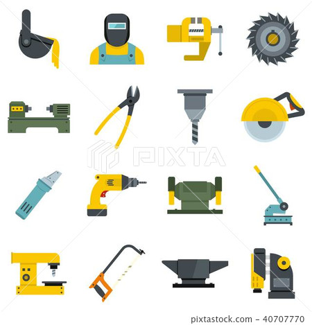 Metal working icons set vector flat Metal working icons set vector flat 40707770