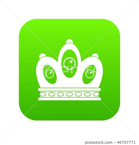 Queen crown icon digital green 40707771