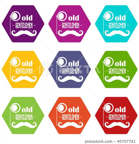 Old gentlemen icons set 9 vector Old gentlemen icons set 9 vector 40707781