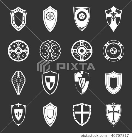 Shields set grey vector Shields set grey vector 40707817