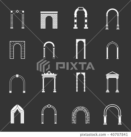 Arch set grey vector 40707841