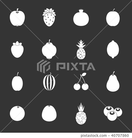 Fruit icons set grey vector Fruit icons set grey vector 40707860