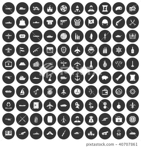 100 combat vehicles icons set black circle 100 combat vehicles icons set black circle 40707861