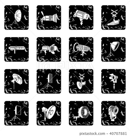 Photography icons set grunge vector 40707881