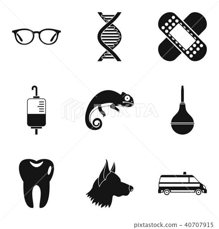 Healthy animal icons set, simple style 40707915