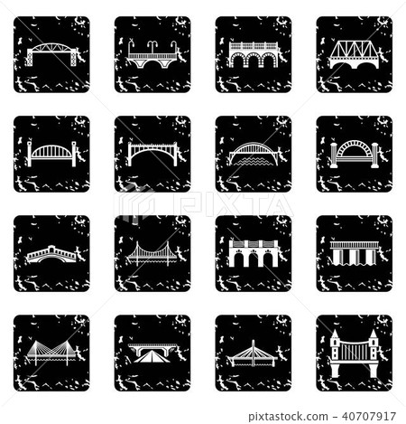 Bridge icons set grunge vector Bridge icons set grunge vector 40707917