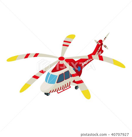 Ambulance helicopter icon, isometric style 40707927