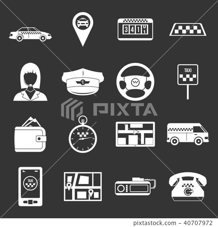 Taxi Icons set grey vector Taxi Icons set grey vector 40707972