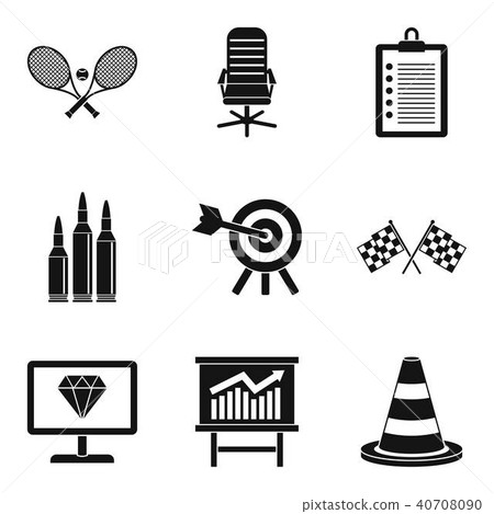 Apotheosis icons set, simple style 40708090
