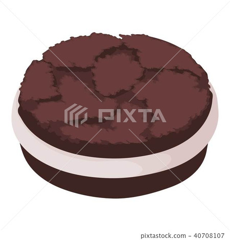 Oreo biscuit icon, isometric style Oreo biscuit icon, isometric style 40708107