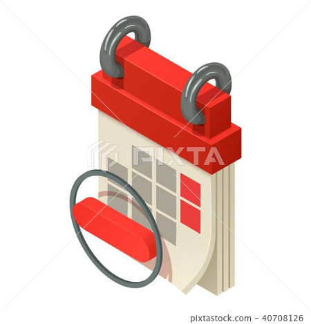 Hanging calendar icon, isometric style Hanging calendar icon, isometric style 40708126