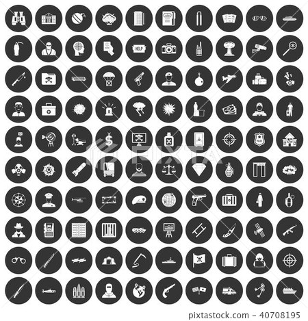 100 antiterrorism icons set black circle 100 antiterrorism icons set black circle 40708195