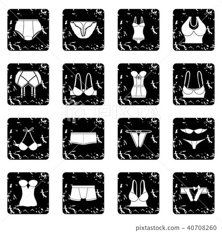 Underwear icons set grunge vector Underwear icons set grunge vector 40708260