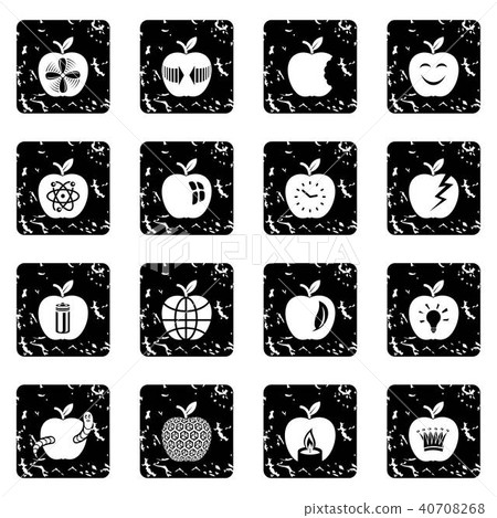 Apple logo icons set grunge vector 40708268