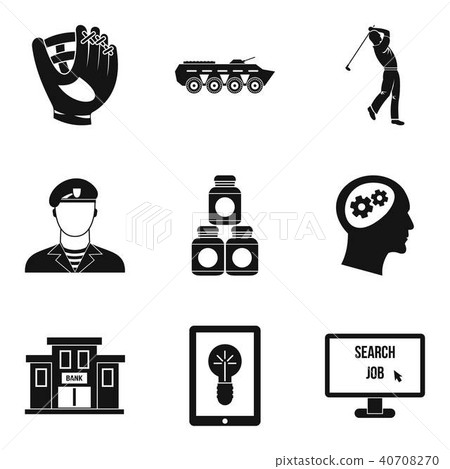 Capture icons set, simple style 40708270