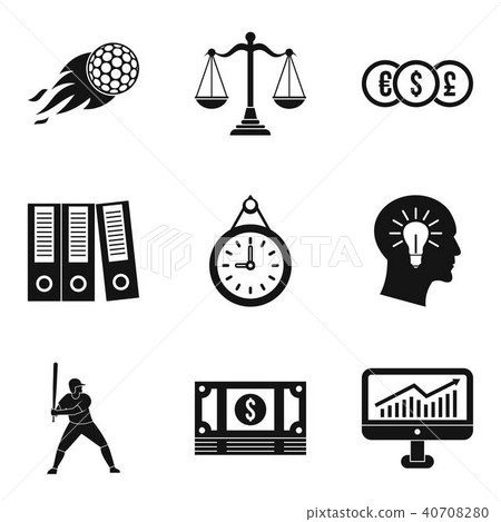 Triumph icons set, simple style 40708280