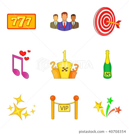 Dominate icons set, cartoon style 40708354