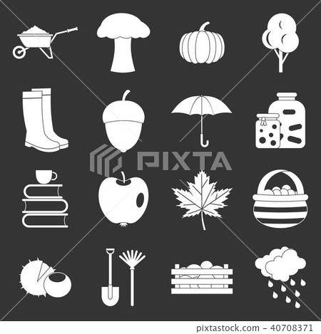 Autumn icons set grey vector Autumn icons set grey vector 40708371