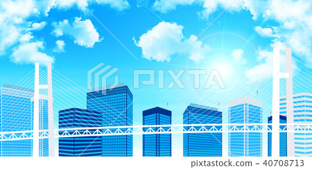 Bay bridge bridge building background - Stock Illustration [40708713 ...