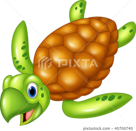 Adorable sea turtle. isolated on white background - Stock Illustration ...