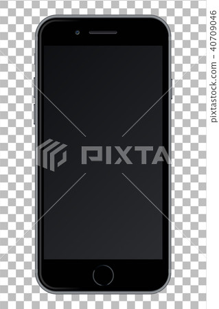 Smart phone with black screen isolated on white. 40709046