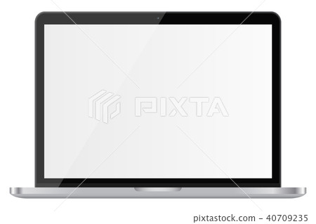 Glossy laptop with blank screen isolated Glossy laptop with blank screen isolated 40709235