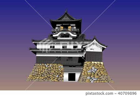 日本城堡現存Tenshu Inuyama城堡藍天后面 日本城堡現存Tenshu Inuyama城堡藍天后面 40709896
