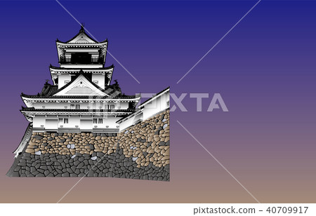 日本城堡現存Tenshu高知城堡藍天后面 日本城堡現存Tenshu高知城堡藍天后面 40709917