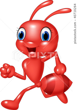Cartoon ant running on white background Cartoon ant running on white background 40710264
