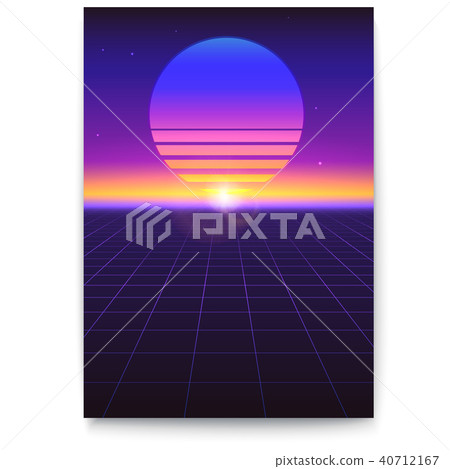 Retro futuristic covers. Abstract digital 40712167