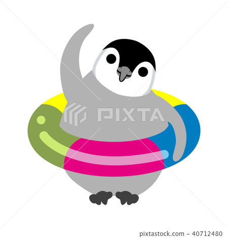 Emperor penguin baby doing a preparatory movement Emperor penguin baby doing a preparatory movement 40712480